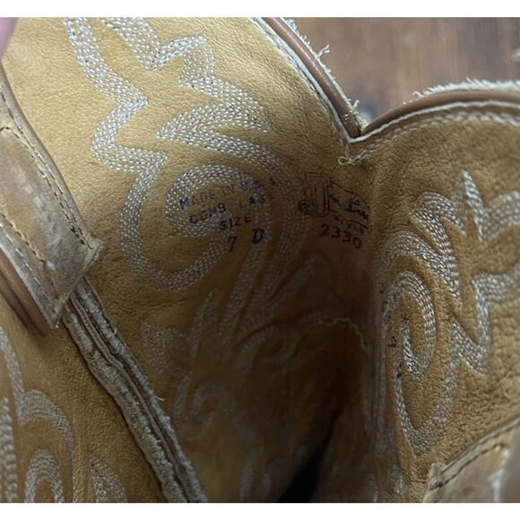 Justin 2330 Women's 9 Brown Embroidered Leather Western Cowboy Boots VGUC - Picture 5 of 5